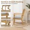 Natural Grey Wooden Rocking Chair with Cushion Indoor Ergonomic Design